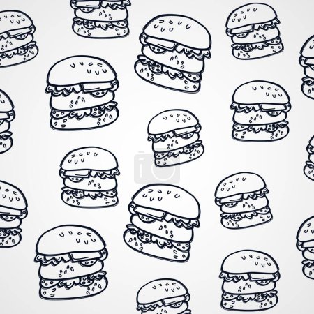 Téléchargez les illustrations : Illustration du thème du croquis burger" - en licence libre de droit
