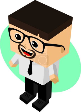 Ilustración de Ilustración del personaje de dibujos animados de hombre de negocios - Imagen libre de derechos