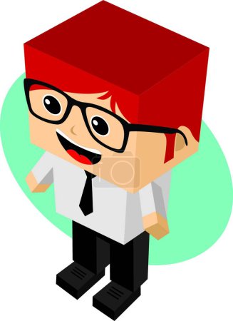 Ilustración de Hombre de negocios de dibujos animados personaje vector ilustración - Imagen libre de derechos