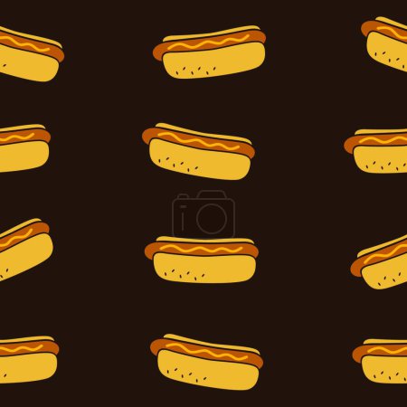 Téléchargez les illustrations : Hotdogs fasfood thème vectoriel illustration - en licence libre de droit