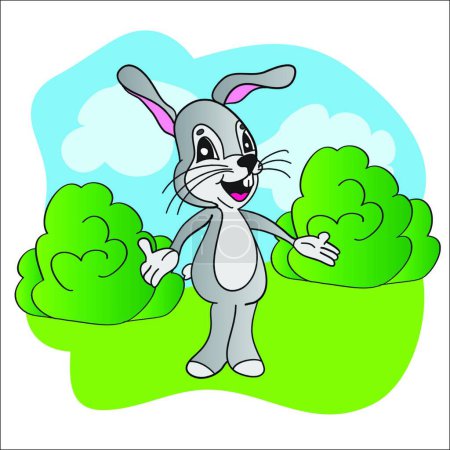 Illustration for Cartoon cute hare vector illustration - Royalty Free Image