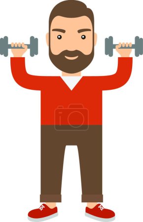Illustration for Illustration of the Man with dumbbells. - Royalty Free Image
