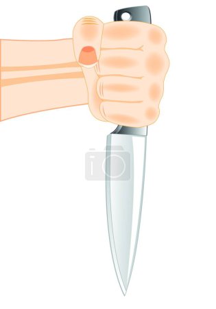 Illustration for Illustration of the Knife in hand - Royalty Free Image