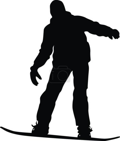 Illustration for "Black silhouettes snowboarders on white background. Vector illu" - Royalty Free Image