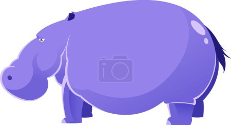 Téléchargez les illustrations : Illustration vectorielle d'Hippopotame gras de bande dessinée - en licence libre de droit
