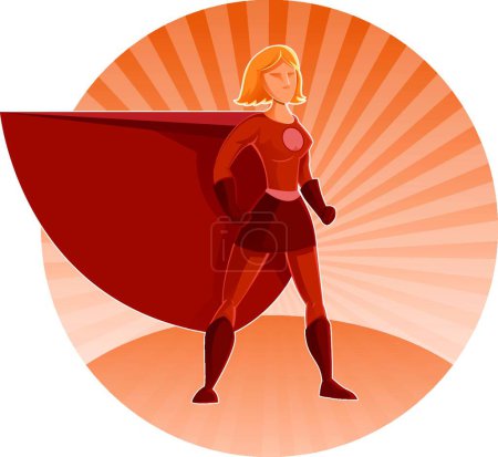 Téléchargez les illustrations : Super héroïne, illustration graphique moderne - en licence libre de droit