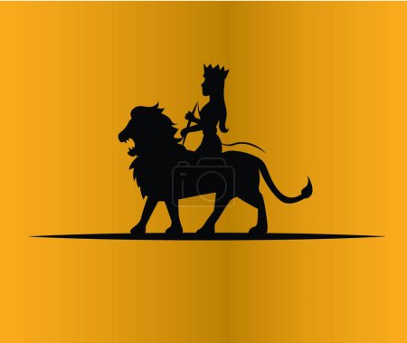 Téléchargez les illustrations : "Illustration vectorielle Lion et Reine - en licence libre de droit