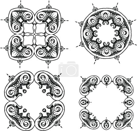 Illustration for Calligraphic decorative elements set  vector illustration - Royalty Free Image