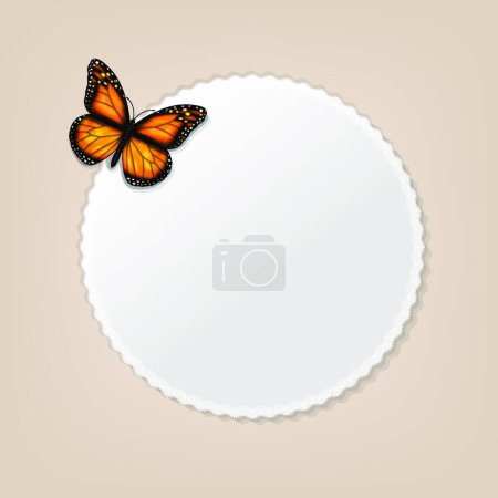 Ilustración de Etiqueta con ilustración de vector de mariposa - Imagen libre de derechos