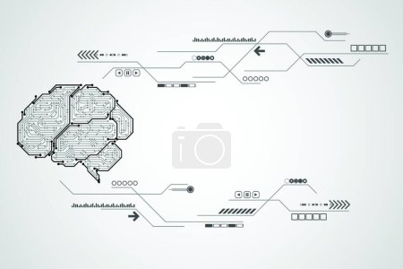 Illustration for Vector illustration  technology brain - Royalty Free Image
