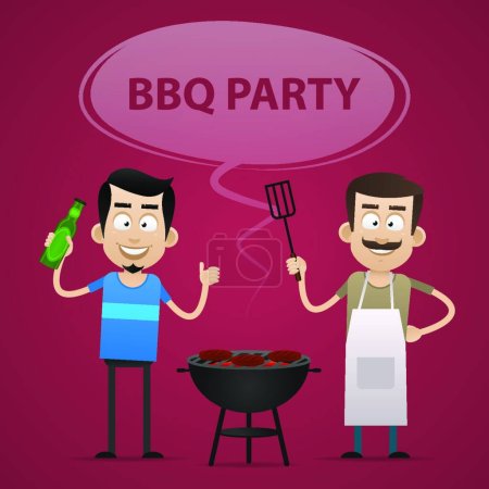 Illustration for BBQ Party concept modern vector illustration - Royalty Free Image