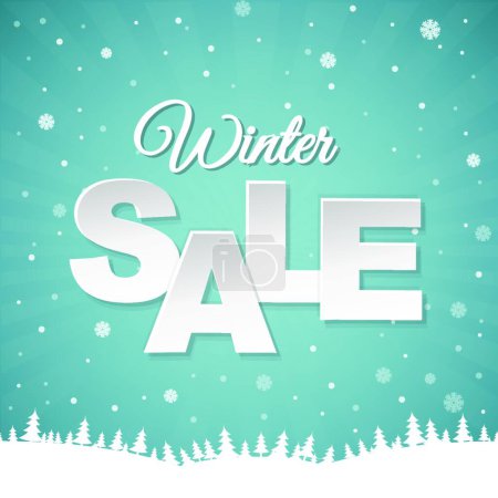 Illustration for Winter Sale Poster, colorful vector illustration - Royalty Free Image