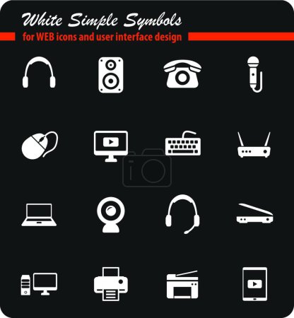 Illustration for Devices simply icons, colorful vector - Royalty Free Image