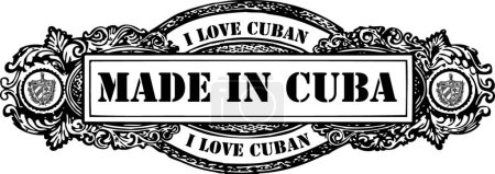 Illustration for Made in cuba, colorful vector illustration - Royalty Free Image