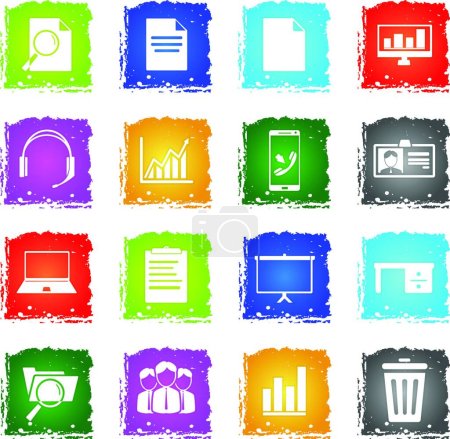 Illustration for Office simply icons, colorful vector - Royalty Free Image