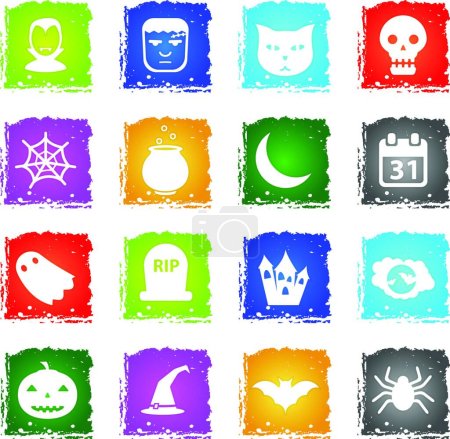 Illustration for Halloween simply icons, colorful vector - Royalty Free Image