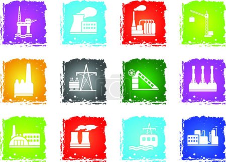 Illustration for Industrial simply icons, colorful vector - Royalty Free Image