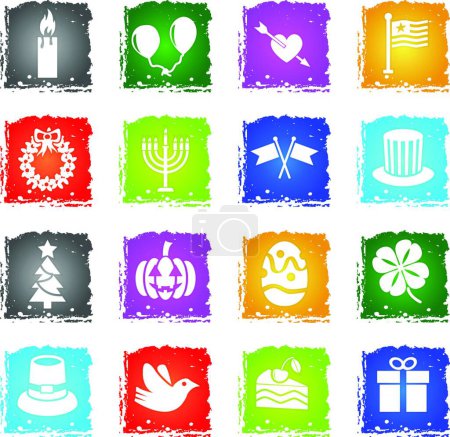 Ilustración de Vacaciones simplemente iconos, vector de colores - Imagen libre de derechos