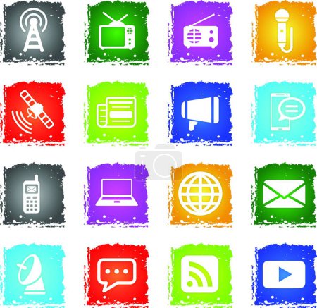 Illustration for Media simply icons, colorful vector - Royalty Free Image