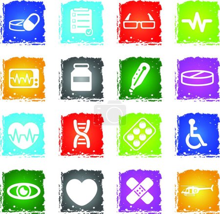 Illustration for Medical simply icons, colorful vector - Royalty Free Image
