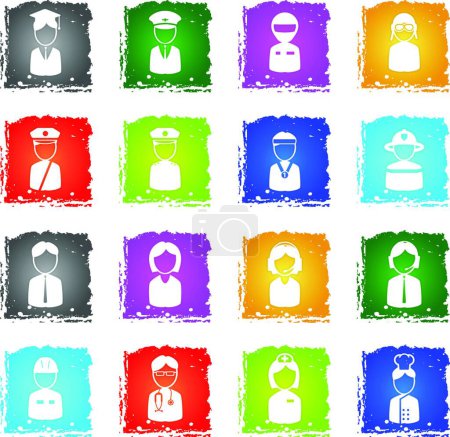 Illustration for Occupation simply icons, colorful vector - Royalty Free Image