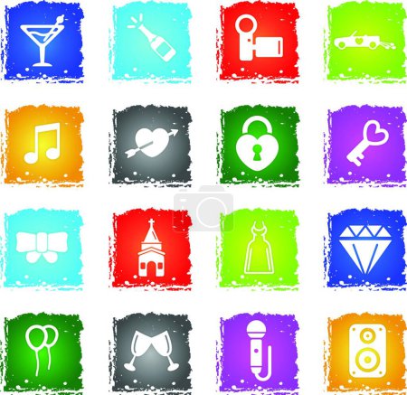 Illustration for Wedding simply icons, colorful vector - Royalty Free Image