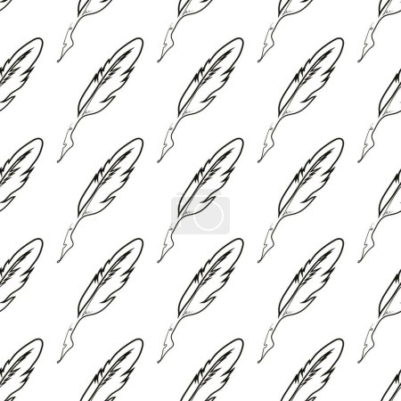 Ilustración de Ilustración de vector de patrón de plumas sin costura - Imagen libre de derechos