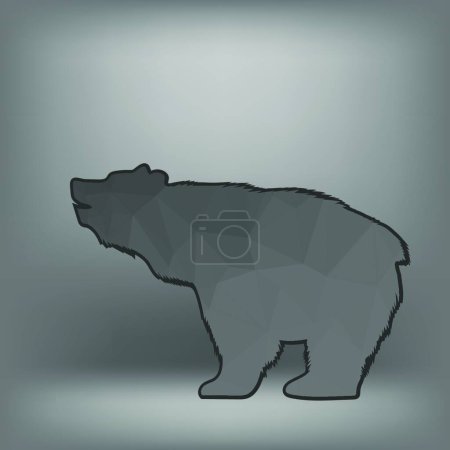 Téléchargez les illustrations : Silhouette vectorielle polygonale ours - en licence libre de droit