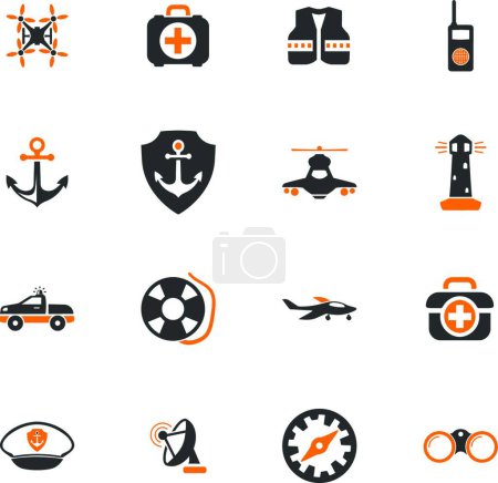 Illustration for "Coast Guard icons set" - Royalty Free Image
