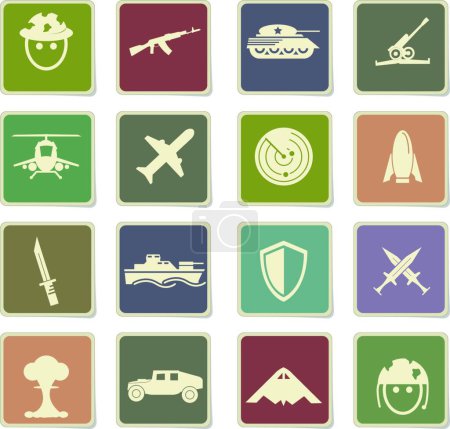 Illustration for War symbols icon set - Royalty Free Image