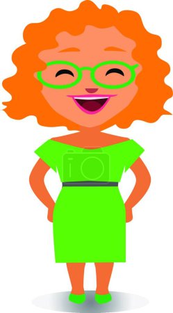 Illustration for Happy and Smiling, Laughing Avatar of Cartoon Character in Flat Vector - Royalty Free Image