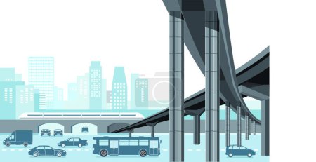 Ilustración de "Comunidad municipal con transporte de personas y transporte por carretera" - Imagen libre de derechos