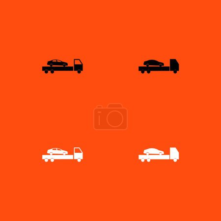 Ilustración de "Servicio de coche icono conjunto blanco y negro
 ." - Imagen libre de derechos