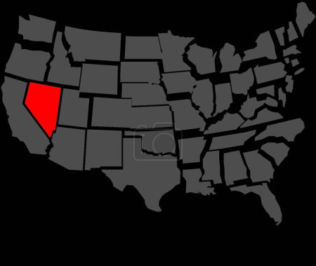 Ilustración de "Nevada estado en Estados Unidos mapa
" - Imagen libre de derechos