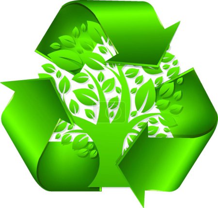 Illustration for Recycle sign icon, environmental protection illustration - Royalty Free Image