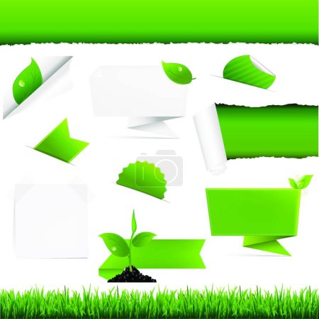 Téléchargez les illustrations : Ecogy Green Set illustration vectorielle - en licence libre de droit