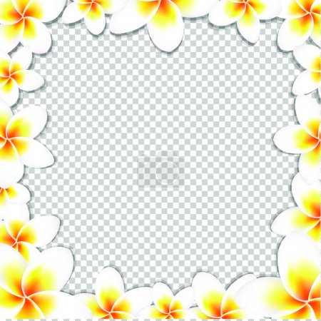 Illustration for Colorful flower frame, greeting card template - Royalty Free Image