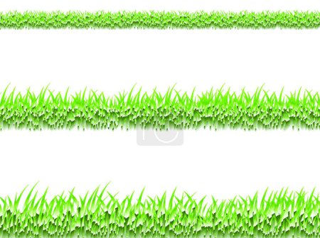 Téléchargez les illustrations : Illustration vectorielle de bordure en herbe - en licence libre de droit