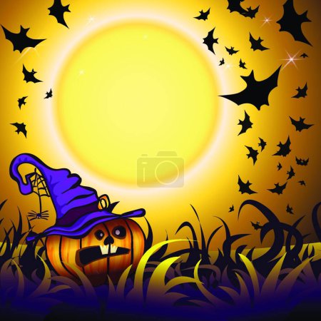 Illustration for Halloween Party Background, colorful vector illustration - Royalty Free Image