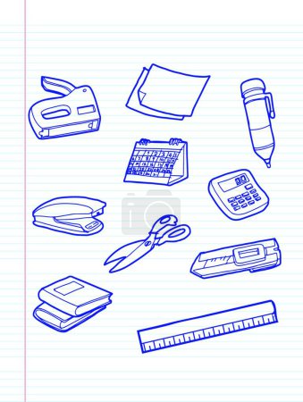 Illustration for Office stationery icons Converted - Royalty Free Image