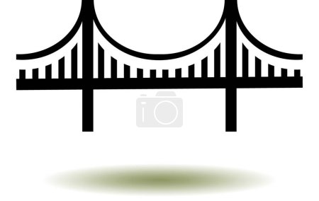 Téléchargez les illustrations : "Golden Gate Bridge "illustration vectorielle icône web - en licence libre de droit