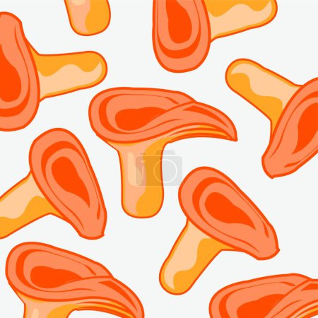 Illustration for Mushroom edible pattern vector illustration - Royalty Free Image
