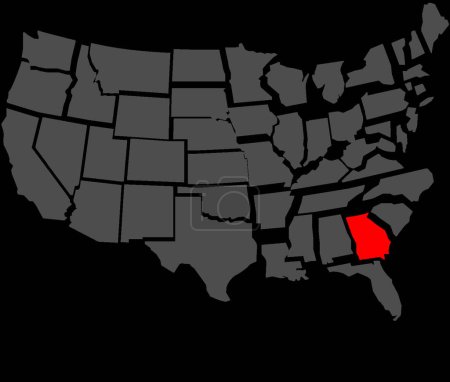 Ilustración de "Estado de Georgia en el mapa de Estados Unidos
" - Imagen libre de derechos