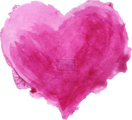 Illustration for Watercolor painted heart, vector illustration simple design - Royalty Free Image