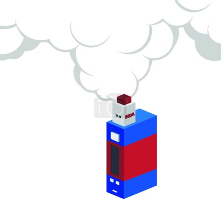 Téléchargez les illustrations : Isometric block electric cigarette personal vaporizer - en licence libre de droit