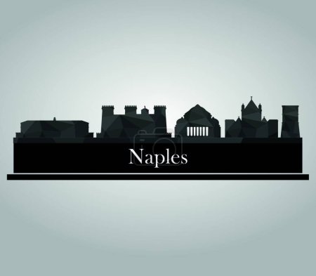 Téléchargez les illustrations : Illustration vectorielle skyline Naples - en licence libre de droit