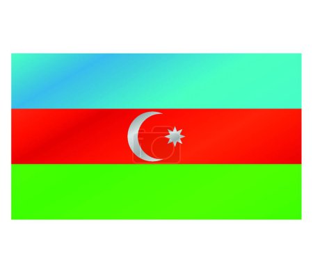 Illustration for Azerbaijan flag, vector illustration simple design - Royalty Free Image