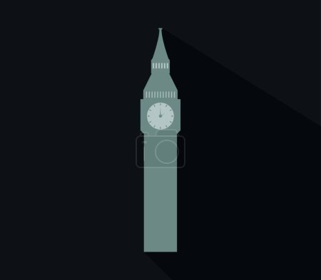 Ilustración de Big Ben icono, ilustración vectorial diseño simple - Imagen libre de derechos