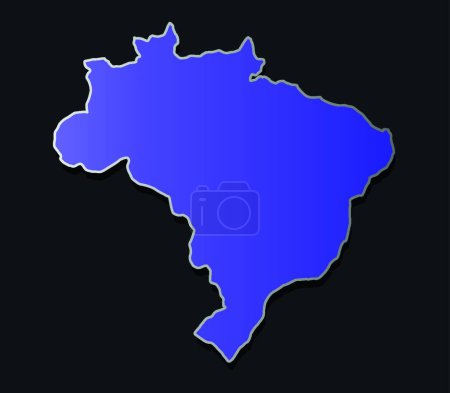 Illustration for Brazil map, vector illustration simple design - Royalty Free Image