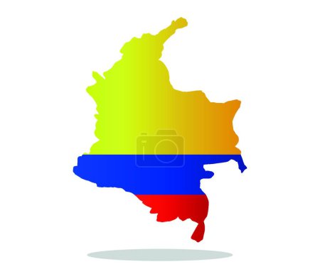 Illustration for Colombia map, vector illustration simple design - Royalty Free Image